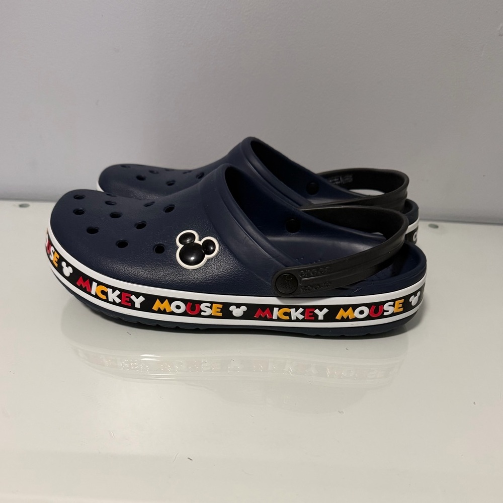 CROCS Navy Mickey Mouse Clogs Men 10/ Women 12 - Picture 5 of 8